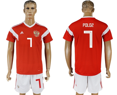 Russia #7 Poloz Home Soccer Country Jersey